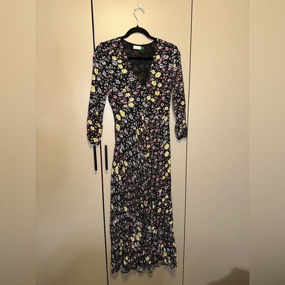 RIXO Katie floral-print crepe midi dress Size Small - Picture 2 of 6